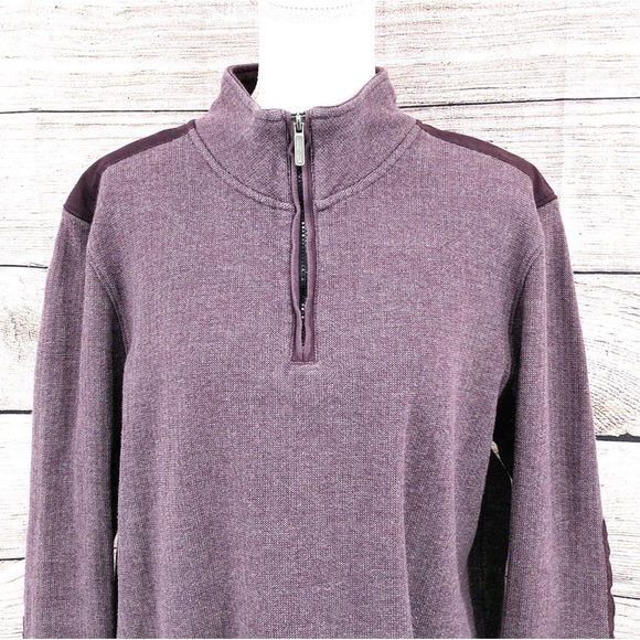 Ben Sherman Purple Quarter Zip Pullover Sweater Size L - Picture 12 of 12